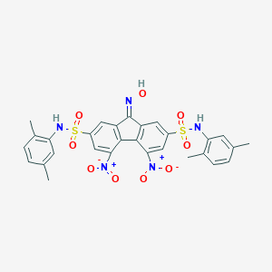 molecular formula C29H25N5O9S2 B401291 N~2~,N~7~-bis(2,5-dimethylphenyl)-9-(hydroxyimino)-4,5-bisnitro-9H-fluorene-2,7-disulfonamide 