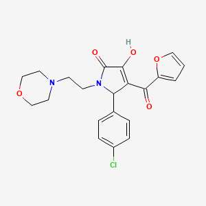 molecular formula C21H21ClN2O5 B4012920 5-(4-chlorophenyl)-4-(2-furoyl)-3-hydroxy-1-[2-(4-morpholinyl)ethyl]-1,5-dihydro-2H-pyrrol-2-one 