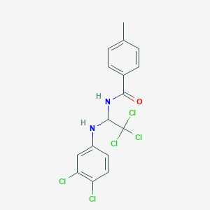 molecular formula C16H13Cl5N2O B401294 4-methyl-N-[2,2,2-trichloro-1-(3,4-dichloroanilino)ethyl]benzamide 