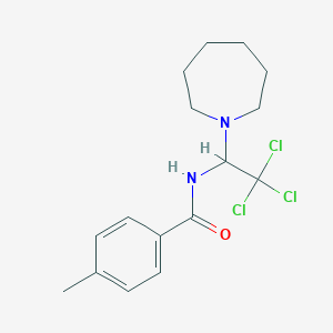 molecular formula C16H21Cl3N2O B401295 N-[1-(azepan-1-yl)-2,2,2-trichloroethyl]-4-methylbenzamide 