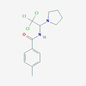 molecular formula C14H17Cl3N2O B401299 4-methyl-N-(2,2,2-trichloro-1-pyrrolidin-1-ylethyl)benzamide 