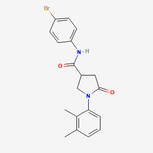 molecular formula C19H19BrN2O2 B4013007 N-(4-bromophenyl)-1-(2,3-dimethylphenyl)-5-oxo-3-pyrrolidinecarboxamide 