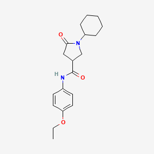 molecular formula C19H26N2O3 B4013008 1-cyclohexyl-N-(4-ethoxyphenyl)-5-oxo-3-pyrrolidinecarboxamide 
