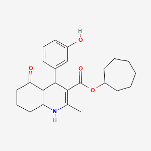 cycloheptyl 4-(3-hydroxyphenyl)-2-methyl-5-oxo-1,4,5,6,7,8-hexahydro-3-quinolinecarboxylate