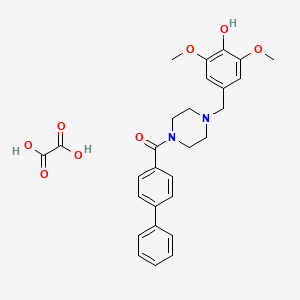 4-{[4-(4-biphenylylcarbonyl)-1-piperazinyl]methyl}-2,6-dimethoxyphenol ethanedioate (salt)