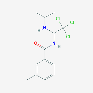 molecular formula C13H17Cl3N2O B401304 3-methyl-N-[2,2,2-trichloro-1-(propan-2-ylamino)ethyl]benzamide 