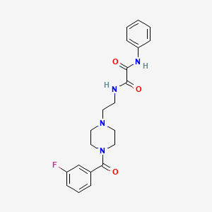 molecular formula C21H23FN4O3 B4013041 N-{2-[4-(3-fluorobenzoyl)-1-piperazinyl]ethyl}-N'-phenylethanediamide 