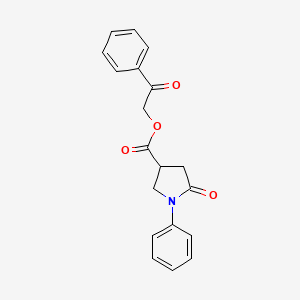 2-oxo-2-phenylethyl 5-oxo-1-phenyl-3-pyrrolidinecarboxylate
