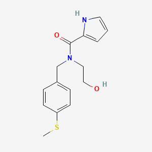 molecular formula C15H18N2O2S B4013077 N-(2-hydroxyethyl)-N-[4-(methylthio)benzyl]-1H-pyrrole-2-carboxamide 