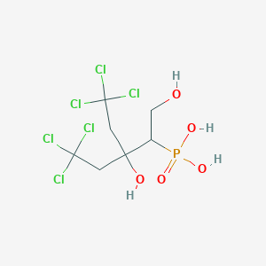 molecular formula C7H11Cl6O3P B040131 [5,5,5-Trichloro-1,3-dihydroxy-3-(2,2,2-trichloroethyl)pentan-2-yl]phosphonic acid CAS No. 120287-10-7