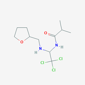 molecular formula C11H19Cl3N2O2 B401310 2-methyl-N-{2,2,2-trichloro-1-[(tetrahydrofuran-2-ylmethyl)amino]ethyl}propanamide 