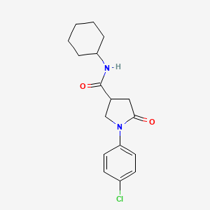 molecular formula C17H21ClN2O2 B4013114 1-(4-chlorophenyl)-N-cyclohexyl-5-oxo-3-pyrrolidinecarboxamide 