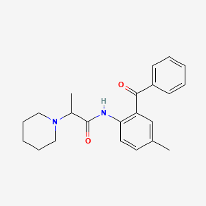 molecular formula C22H26N2O2 B4013115 N-(2-benzoyl-4-methylphenyl)-2-(1-piperidinyl)propanamide 