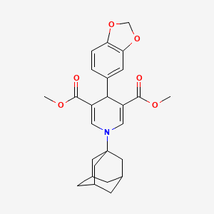 molecular formula C26H29NO6 B4013126 dimethyl 1-(1-adamantyl)-4-(1,3-benzodioxol-5-yl)-1,4-dihydro-3,5-pyridinedicarboxylate 