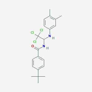 molecular formula C21H25Cl3N2O B401314 4-tert-butyl-N-[2,2,2-trichloro-1-(3,4-dimethylanilino)ethyl]benzamide CAS No. 6437-90-7