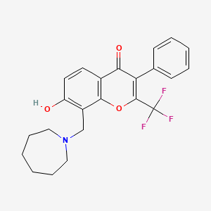molecular formula C23H22F3NO3 B4013144 8-(1-azepanylmethyl)-7-hydroxy-3-phenyl-2-(trifluoromethyl)-4H-chromen-4-one 