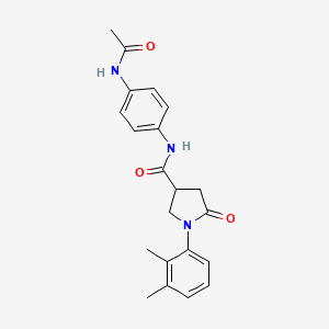 molecular formula C21H23N3O3 B4013166 N-[4-(acetylamino)phenyl]-1-(2,3-dimethylphenyl)-5-oxo-3-pyrrolidinecarboxamide 