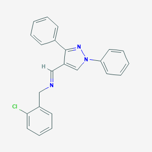 molecular formula C23H18ClN3 B401317 N-(2-chlorobenzyl)-N-[(1,3-diphenyl-1H-pyrazol-4-yl)methylene]amine 