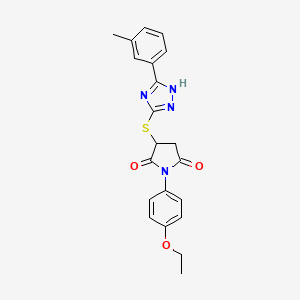 1-(4-ethoxyphenyl)-3-{[5-(3-methylphenyl)-4H-1,2,4-triazol-3-yl]thio}-2,5-pyrrolidinedione