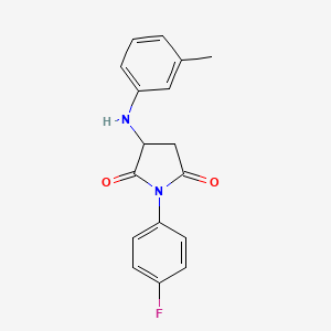 molecular formula C17H15FN2O2 B4013185 1-(4-fluorophenyl)-3-[(3-methylphenyl)amino]-2,5-pyrrolidinedione 