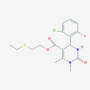 molecular formula C17H20ClFN2O3S B4013209 2-(ethylthio)ethyl 4-(2-chloro-6-fluorophenyl)-1,6-dimethyl-2-oxo-1,2,3,4-tetrahydro-5-pyrimidinecarboxylate 