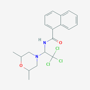 molecular formula C19H21Cl3N2O2 B401324 N-[2,2,2-trichloro-1-(2,6-dimethylmorpholin-4-yl)ethyl]naphthalene-1-carboxamide 