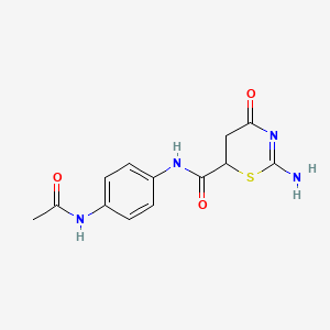 N-[4-(acetylamino)phenyl]-2-amino-4-oxo-5,6-dihydro-4H-1,3-thiazine-6-carboxamide