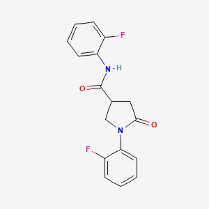 molecular formula C17H14F2N2O2 B4013248 N,1-bis(2-fluorophenyl)-5-oxo-3-pyrrolidinecarboxamide 