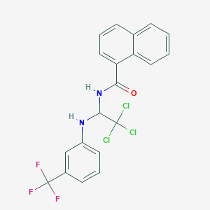 molecular formula C20H14Cl3F3N2O B401326 N-{2,2,2-trichloro-1-[3-(trifluoromethyl)anilino]ethyl}-1-naphthamide 