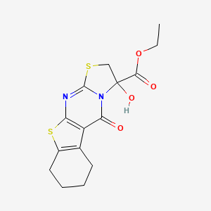 ethyl 3-hydroxy-5-oxo-2,3,6,7,8,9-hexahydro-5H-[1]benzothieno[2,3-d][1,3]thiazolo[3,2-a]pyrimidine-3-carboxylate