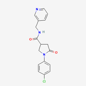 molecular formula C17H16ClN3O2 B4013263 1-(4-chlorophenyl)-5-oxo-N-(3-pyridinylmethyl)-3-pyrrolidinecarboxamide 