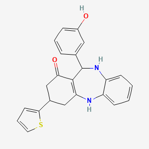 11-(3-hydroxyphenyl)-3-(2-thienyl)-2,3,4,5,10,11-hexahydro-1H-dibenzo[b,e][1,4]diazepin-1-one