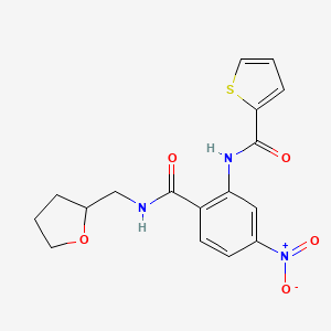 molecular formula C17H17N3O5S B4013287 N-[5-nitro-2-(oxolan-2-ylmethylcarbamoyl)phenyl]thiophene-2-carboxamide 