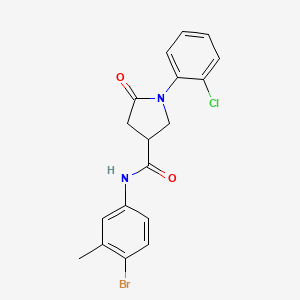 molecular formula C18H16BrClN2O2 B4013298 N-(4-bromo-3-methylphenyl)-1-(2-chlorophenyl)-5-oxo-3-pyrrolidinecarboxamide 