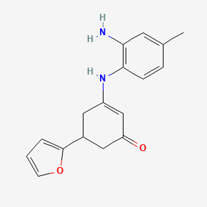 3-[(2-amino-4-methylphenyl)amino]-5-(2-furyl)-2-cyclohexen-1-one