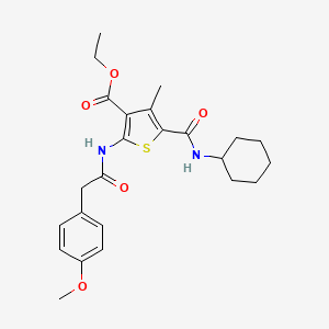 molecular formula C24H30N2O5S B4013306 ethyl 5-[(cyclohexylamino)carbonyl]-2-{[(4-methoxyphenyl)acetyl]amino}-4-methyl-3-thiophenecarboxylate 
