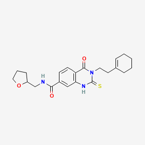 3-[2-(1-cyclohexen-1-yl)ethyl]-4-oxo-N-(tetrahydro-2-furanylmethyl)-2-thioxo-1,2,3,4-tetrahydro-7-quinazolinecarboxamide