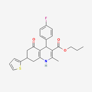 propyl 4-(4-fluorophenyl)-2-methyl-5-oxo-7-(2-thienyl)-1,4,5,6,7,8-hexahydro-3-quinolinecarboxylate