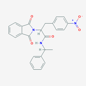 molecular formula C25H21N3O5 B401332 2-(1,3-dioxo-1,3-dihydro-2H-isoindol-2-yl)-3-(4-nitrophenyl)-N-(1-phenylethyl)propanamide 