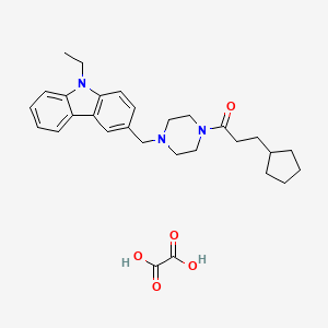 molecular formula C29H37N3O5 B4013328 3-{[4-(3-cyclopentylpropanoyl)-1-piperazinyl]methyl}-9-ethyl-9H-carbazole oxalate 