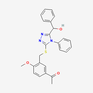 1-{3-[({5-[hydroxy(phenyl)methyl]-4-phenyl-4H-1,2,4-triazol-3-yl}thio)methyl]-4-methoxyphenyl}ethanone
