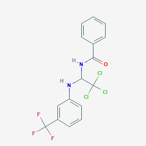 molecular formula C16H12Cl3F3N2O B401334 N-{2,2,2-trichloro-1-[3-(trifluoromethyl)anilino]ethyl}benzamide 