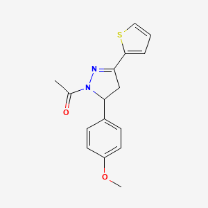 molecular formula C16H16N2O2S B4013363 1-acetyl-5-(4-methoxyphenyl)-3-(2-thienyl)-4,5-dihydro-1H-pyrazole 