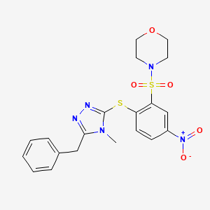 4-({2-[(5-benzyl-4-methyl-4H-1,2,4-triazol-3-yl)thio]-5-nitrophenyl}sulfonyl)morpholine