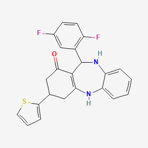 molecular formula C23H18F2N2OS B4013379 11-(2,5-difluorophenyl)-3-(2-thienyl)-2,3,4,5,10,11-hexahydro-1H-dibenzo[b,e][1,4]diazepin-1-one 