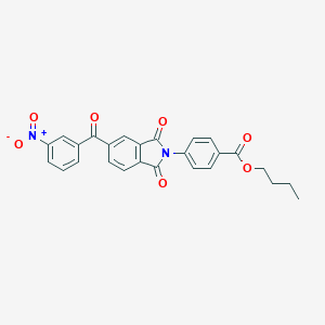 molecular formula C26H20N2O7 B401338 butyl 4-(5-{3-nitrobenzoyl}-1,3-dioxo-1,3-dihydro-2H-isoindol-2-yl)benzoate 