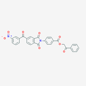 molecular formula C30H18N2O8 B401339 2-oxo-2-phenylethyl 4-(5-{3-nitrobenzoyl}-1,3-dioxo-1,3-dihydro-2H-isoindol-2-yl)benzoate 