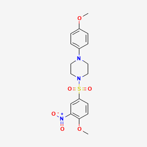 molecular formula C18H21N3O6S B4013414 1-[(4-methoxy-3-nitrophenyl)sulfonyl]-4-(4-methoxyphenyl)piperazine 