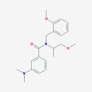 molecular formula C21H28N2O3 B4013419 3-(dimethylamino)-N-(2-methoxybenzyl)-N-(2-methoxy-1-methylethyl)benzamide 