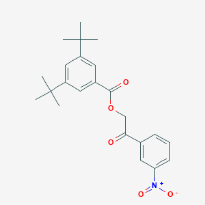 molecular formula C23H27NO5 B401342 2-{3-Nitrophenyl}-2-oxoethyl 3,5-ditert-butylbenzoate 